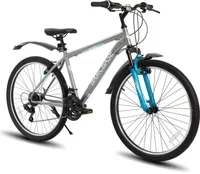 HILAND Mountainbike 29 Zoll MTB Herren Damen, mit 21 Gang Shimano, V-Bremse, Hardtail Fahrrad, Fahrräder für studentische Pendler, Grau