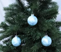 JACK 12x Glas Eislack Christbaumkugeln 6cm Thüringer Weihnachtskugeln Kugeln, Farbe:Himmelblau Eislack