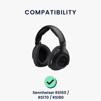 kwmobile 2x Ohrpolster kompatibel mit Sennheiser RS160 / RS170 / RS180 Polster - Kopfhörer Polster aus Kunstleder für Over Ear Headphones