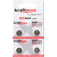 Kraftmax 4er Pack Knopfzelle Typ 371 ( AG6 / LR921 / LR69 ) Hochleistungs- Batterie / 1,5V  Uhrenbatterie für professionelle Anwendungen - Neuste Generation
