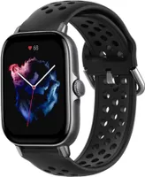 Strap-it Amazfit GTS 3 Silikonarmband mit Löchern (Schwarz)