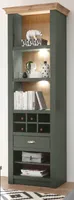 Regal "Norwich" in grün und Wotan Eiche Landhaus Regalschrank mit Weinregal 68 x 207 cm