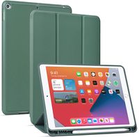Hülle für iPad 10.2 mit Stifthalter, Schützhülle Kompatibel mit iPad 9. Generation (2021)/iPad 8.Gen 2020/7.Generation 2019, mit Pencil Halter, mit Ständer, Auto Wake/Sleep Kompatibel mit iPad 10.2",Dunkelgrün