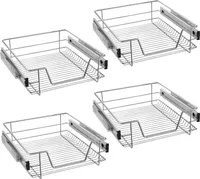 TWOLIIN 4x Küchenschublade Teleskopschublade 50cm - Küchenschrank Schrankauszug Schlafzimmerschränke Korbauszug vollauszug (50cm)