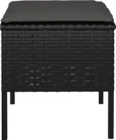 vidaXL Záhradná stolička s vankúšom 4 ks Black Poly Rattan
