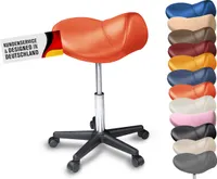 Sattelhocker, Sattelstuhl, Praxishocker - bequemes & ergonomisches Sitzen (Apfelsine)