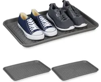 relaxdays 3er Set Schuhabtropfschale 60 x 40 cm
