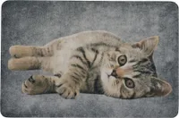 Elegante Katzen-Fußmatte | Grau | 50 x 75 cm