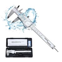Intirilife Digitaler Messschieber in SILBER – 150mm / 6 Zoll IPX54 Wasserdichte Edelstahl Schieblehre Hochpräzises Profi-Messgerät mit LCD-Display für Abstände, Tiefenmaß und Durchmesser