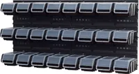 Set Wandregal Boxen 24 Stapelboxen schwarz