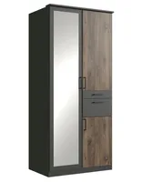 Kleiderschrank Hennef Drehtürenschrank mit Accessoirfach Graphit Flagstaff Eiche