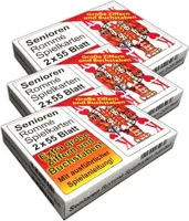 3er Set Romme Spielkarten 2x55 Kartendeck große Schrift | Canasta Bridge Karten