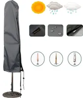 Sonnenschirm Schutzhülle für Gartenmöbel aus mehrschichtige Ripstop-Poyester Gewebeplane 300D und TPU, Atmungsaktive, frostbeständige, wasserdichte und UV-Beständige Abdeckhaube Abdeckungspane für Gartenmöbel,   250Hx55/60 cm