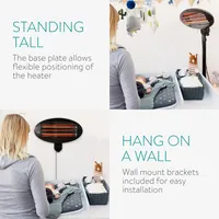 Navaris Baby Heizstrahler Wärmelampe mit Standfuß - 3 Stufen Wickeltisch Wärme Lampe mit Stand - Abschaltautomatik höhenverstellbar in Schwarz