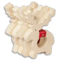 Serviettenringe, Rentier, 4er Set aus Holz 10 cm