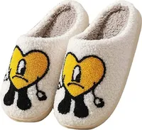 ASKSA Bad Rabbit Slippers Zimní teplé plyšové neklouzavé pantofle, žluté, velikost: 39-40