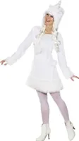 O9904-38-40 weiß y Damen Einhorn Kleid Kostüm Gr.38-40