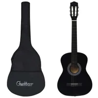 Klasická gitara pre začiatočníkov s taškou čierna 3/4 36"