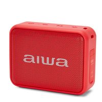 Aiwa BS-200RD rot tragbarer Bluetooth Lautsprecher TWS (True Wireless Stereo) FM Radio IPX6 wasserdicht 2000mAh HyperBass Box