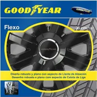 Sada 4 16-palcových diskov kolies Flexo, Goodyear, čierna