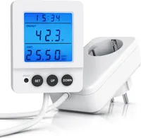 Bearware Energiekostenmessgerät digital, Strommessgerät, Stromzähler Steckdose, Stromverbrauchszähler, kabelgebundenes seperates Display, 3680 Watt, LED beleuchtet