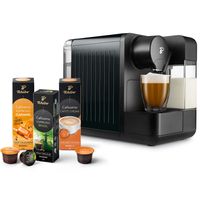 Tchibo Cafissimo milk Kaffeemaschine Kapselmaschine inkl. 30 Kapseln für Caffè Crema, Espresso, Kaffee und Milchspezialitäten, Schwarz