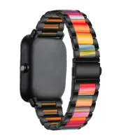 Strap-it Resinarmband - Kompatibel mit Amazfit Bip Armband Ersatzarmband Edelstahl - Faltschließe - Hochwertiges Material - für Smartwatch 20mm Armband Schwarz / Bunt