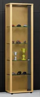 VCM Glasvitrine stehend | Vitrine Glas mit ESG-Sicherheitsglas | Maße ca. H. 115 x B. 33 x T. 18 cm | Standvitrine Glas | Modern und platzsparend | Glas Vitrinenschrank – Edana Mini