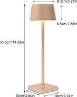 Dimmbare LED Tischlampe Batteriebetrieben wiederaufladbare kabellose Nachttischlampe Akku Schreibtischleuchte Tischleuchte (gold) für Außenbereich Schlafzimmer Kinderzimmer Wohnzimmer