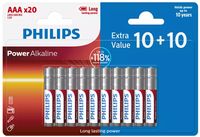 Philips AAA-Batterien - LR03/1.5V - 20 Stück - Alkalin Batterie