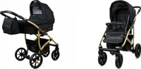 BabyLux® Largo | 2in1 Kinderwagen Bambimo | Black | Kombikinderwagen | Kinderwagenset | Buggy + Baby