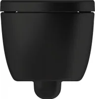 Soho Whirlflush Hänge Wand WC Spülrandlos Toilette Schwarz Matt mit WC-Sitz , Größe:Standard