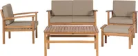 BELIANI Gartenmöbel Set Hellbraun Akazienholz 5-teilig mit Auflagen Taupe 4-Sitzer Terrasse Outdoor Garten Ausstattung Sitzmöbel