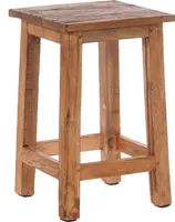 Sitzhocker MADERO | 48x30cm(HxB), Recyclingholz, Holzhocker, Hocker  | Farbe: 01 natur-vintage