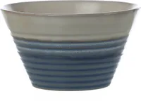 Schale - Müslischale - Schüssel - Steingut - D: 12,6cm - 350ml - weiß/blau