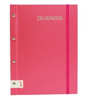 ROTH Zeugnismappe Metallium mit Buchschrauben - Pink - mit 12 A4 Klarsichthüllen, erweiterbar