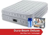 Intex Supreme Air-Flow - Luftmatratze - Doppelt - Mit Reparaturset und eingebaute Pumpe - 203x152x51 cm - PVC - Weiß