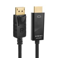 Kabel Display Port (DP) auf HDMI 4K/30Hz Verbindungskabel mit vergoldeten Anschlüssen 1,8m Schwarz