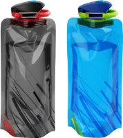 VIEVRE 2er Pack Faltbare Trinkflasche Schwarz & Blau 700ml