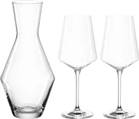 Leonardo Puccini Weißwein Dekanter und Glas 3er Set, 2 Wein-Gläser und 1 Glas-Karaffe, spülmaschinengeeignetes Wein-Set, Kelchglas-Set, Glas 560 ml und Dekanter 1400 ml, 069528