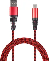 2GO USB Lade-/Datenkabel USB Type-C 3.1 Nylon   1m  rot