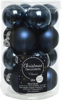 Weihnachtskugeln Glas 3,5cm 16 Stück - Nachtblau