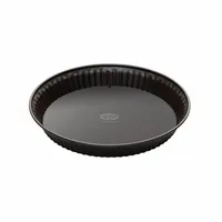 Dr. Oetker Quicheform Ø 28 cm, Tarteform der Serie Back-Edition mit Emaille-Hebeboden, runde Backform mit Antihaft-Ring (Farbe: braun)