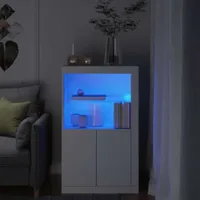 Szafka boczna z oświetleniem LED Biały Materiał drewnopochodny