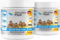 Paradies Pool 320 Mini Chlortabletten 3,6 g, Schnelllöslich, Desinfektion, Planschbecken, Minipool, Splashpool, Whirlpool, Frame Pool