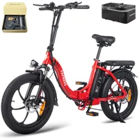 Fafrees e bike klapprad, Rostfreie Aluminiumlegierung, Akku bis zu 100 - 130 km, 20 zoll Elektrofahrrad 250 W 7 Gang Pedelec, Rot