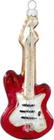 Christbaumschmuck Glas Elektrogitarre 15cm rot