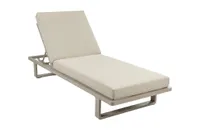 Sonnenliege Saint-Martin Champagne Gartenliege Liegestuhl klappbar Rückenlehne Relaxliege Strandliege Liege Stuhl Aluminium Textilien