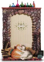 Katzen Bilderrahmen am Kamin
