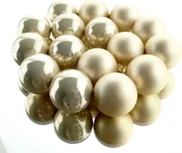 Christbaum-Mini-Kugeln Pearl beige Ø 3,5 cm aus Glas - 16er Set